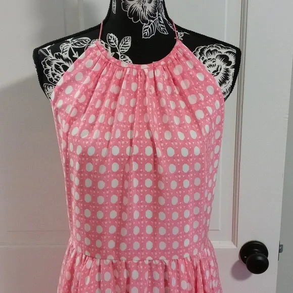 💖HTF Vineyard Vines💖 - Caning Print Silk Halter Dress - Picture 5 of 12